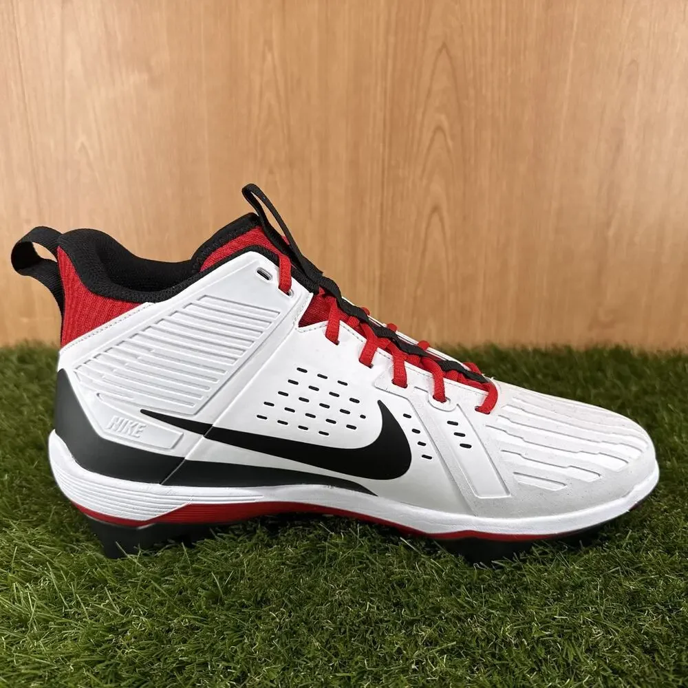 Nike Alpha Menace Strong Red White Football Cleats II5139-102 Men's Size 12